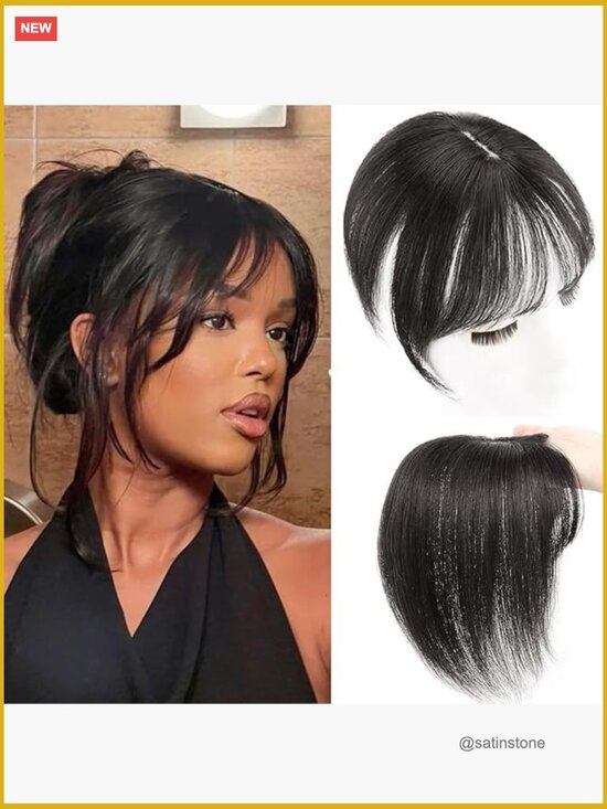100% Human Hair Topper with Bangs Clip in Hair Extensions Daily Wear Thin Hair main image 4